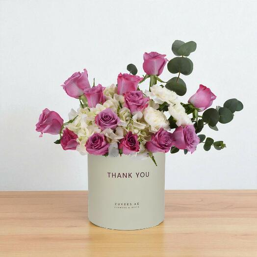 Coffret floral Royal Améthyste Merci