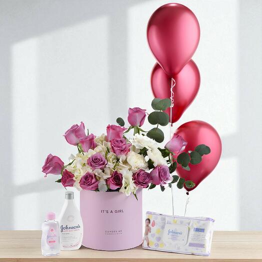 Coffret cadeau Améthyste Royale pour bébé fille