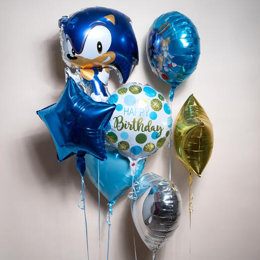 Sonic Character Happy Birthday Foil Balloon Set 7429