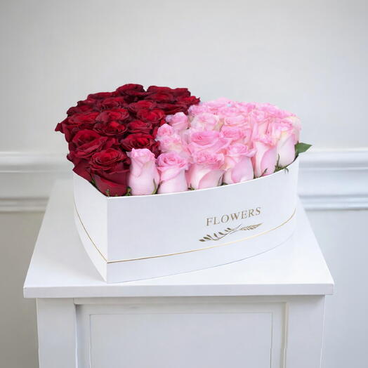 Red   Pink Roses Harmony Box – 16 Flowers