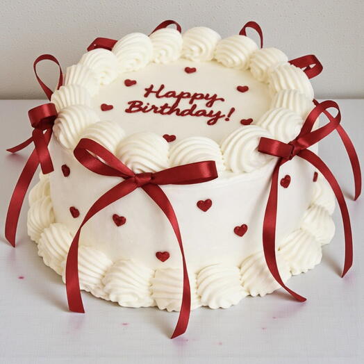 Crimson Velvet – Signature Ribbon Cake