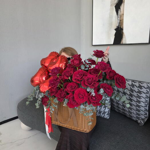 Cesta de San Valentín de lujo - edición roja