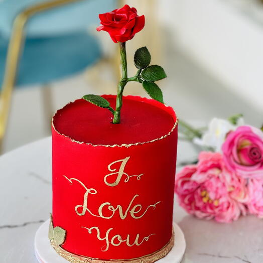 Red Rose Valentine Cake