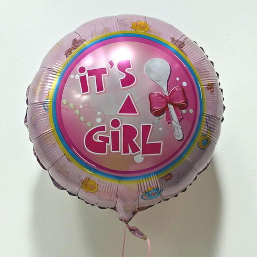 It s a Girl Pink Foil Balloon with Helium Filled