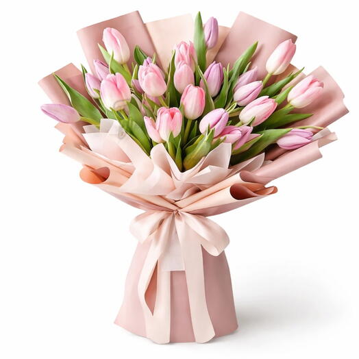 Светло-розовые тюльпаны 36