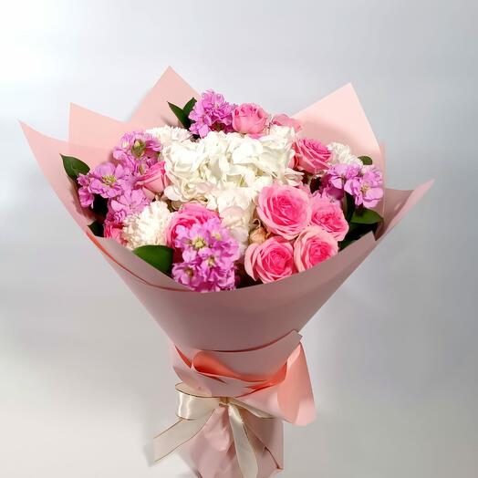 Pink   White Mixed Flower Bouquet