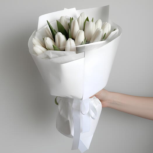 White Tulip Bouquet - 21 stems