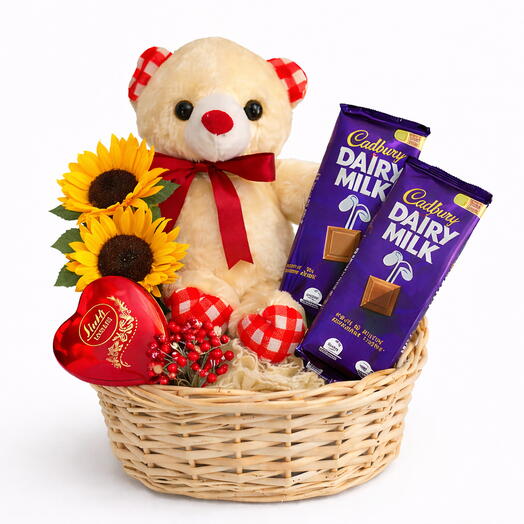 Sunflower Teddy Chocolate Gift