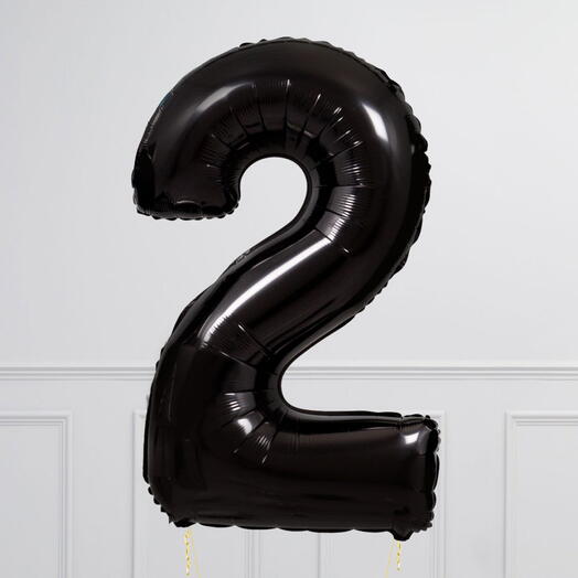 Black number 2 balloon