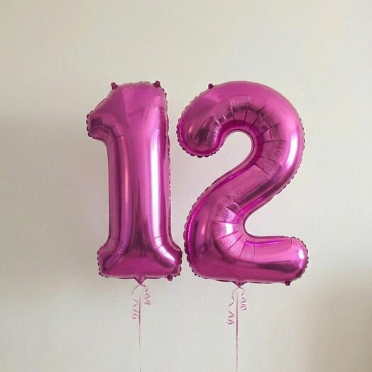 Number 12 Pink Helium Balloon 40 Inch – Large Event Balloon | Abu Dhabi