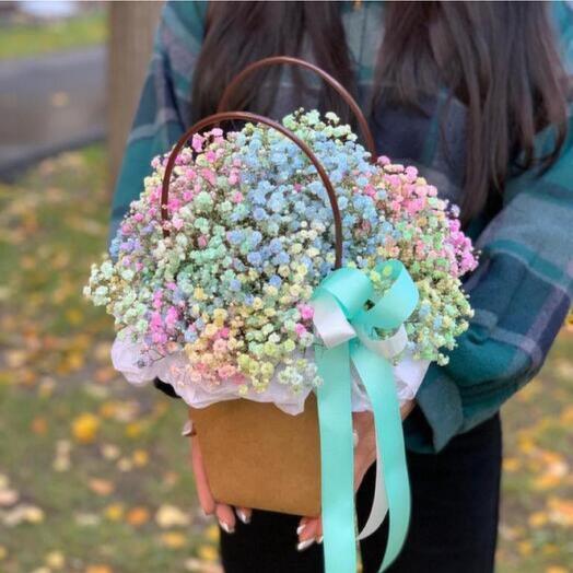 Flowers Basket Of Rainbow Gypsum -3930