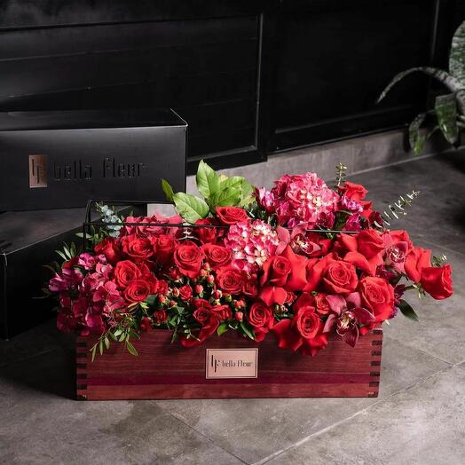 Red and Fuchsia Large Rectangular Lakewood Box