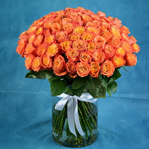 101 Orange Roses Vase-943