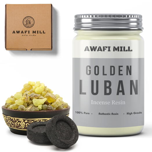 AWAFI MILL Golden Luban | Таблетки древесного угля - бутылка 100 г, 20 штук