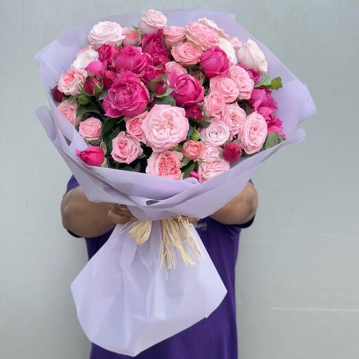 Madam Bombastic Rose Arrangement | 13 Soft Pink Roses for Romance   Charm | UAE Flowers