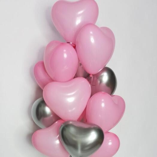 Набор гелиевых шаров-сердец