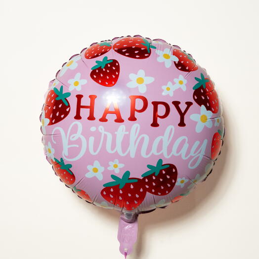 Клубничная тема С Днем Рождения Фольгированный шар 7317