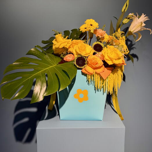 شروق الشمس الاستوائي - باقة زهور للشعور بتحسن، باقة زهور للتهنئة