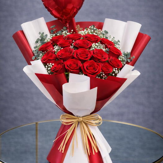 Grand 15 Red Rose Bouquet