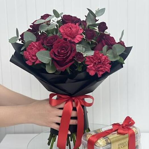 Red Rose And Carnation Bouquet