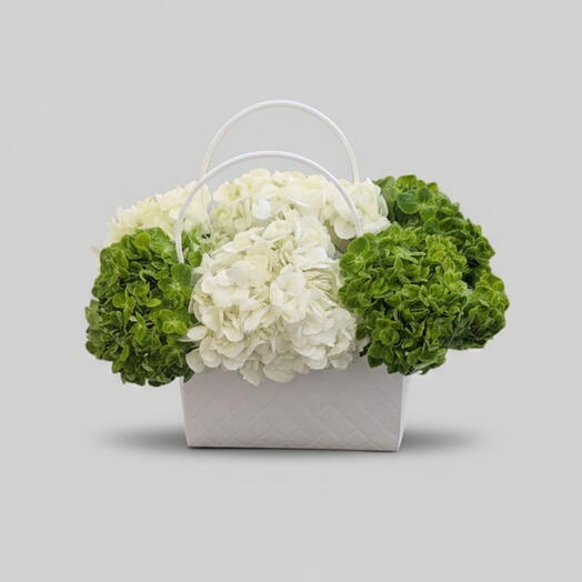 White Green Hydrangea Bag
