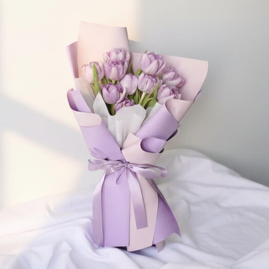 Purple Tulips Luxury Spring Arrangement