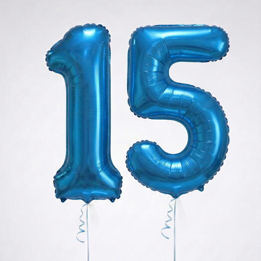 Number 15 Blue Helium Balloon 40 Inch – Oversized Helium Balloon | UAE