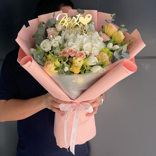 Лучшая мама на свете | День матери | Смесь гортензий