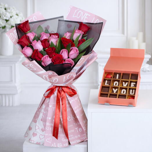 Elegante Rosa Empolvada Rojo   Rosa Rosada Colección De Regalos