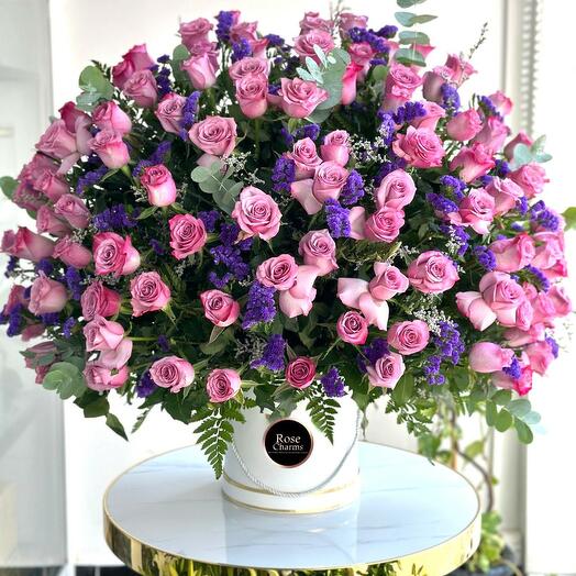 Boîte de fleurs Purple Elegance