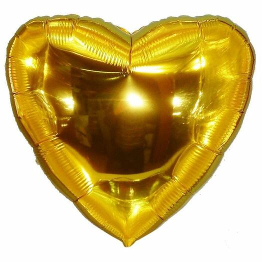 HEART BALLOON SATIN GOLD FOIL