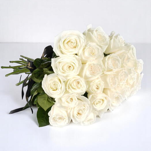 24 stems White Fresh Roses hand Bouquet
