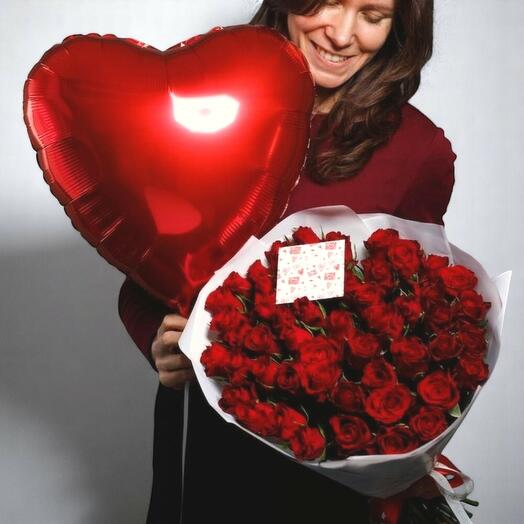 Roses(50sm) and heart ball