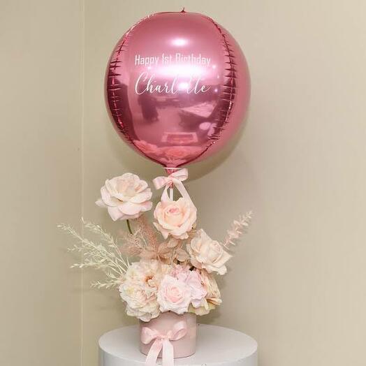 Цветы с шаром на день рождения
