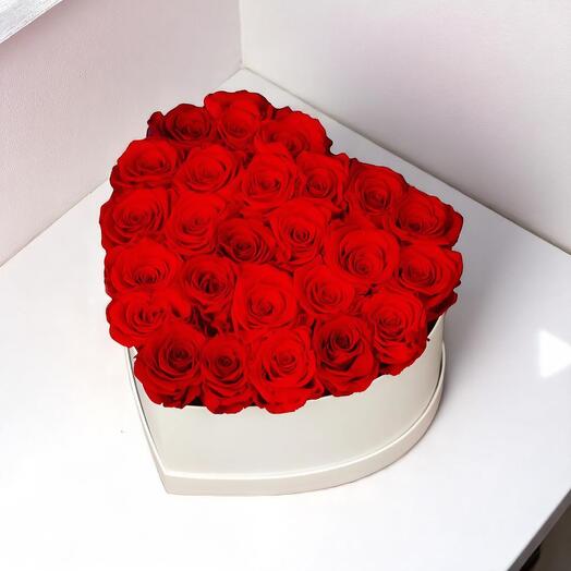 Heart-Shaped Red Rose Flower Box – Romantic Gift with 35–40 Premium Roses