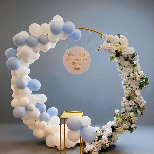 Balloon arch for holy communion,birthday,gender revael