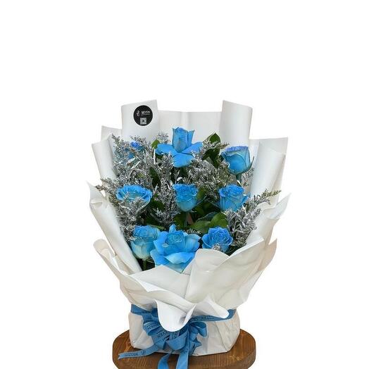 Голубой букет для мальчика