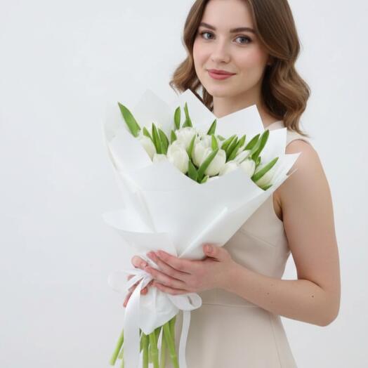 20 White Tulip Bouquet