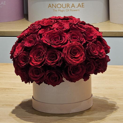 60 Red Roses in a box