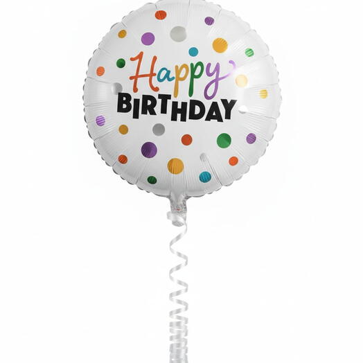 Vibrant Rainbow Polka Dot Birthday Foil Balloon