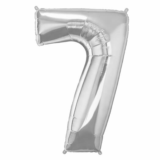 Silver Number Seven Helium Balloon 40 Inches
