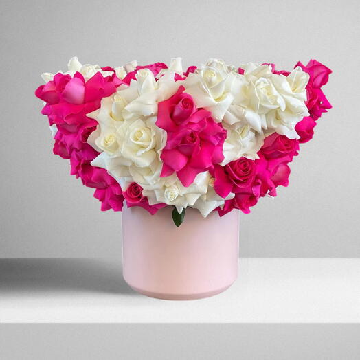 Mine _ A Lavish Pink And White Classic Rose Box