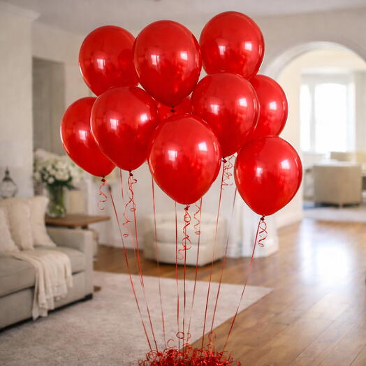Красные латексные гелиевые шарики 10