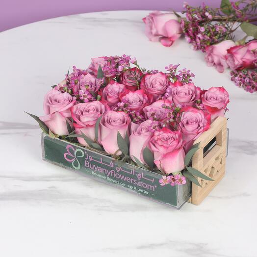 Mauve 15 Purple Roses Arrangement