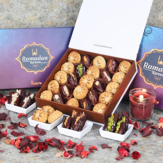 Ramadan Stuffed Dates and Mamoul By Sweecho 25 Pcs Blue