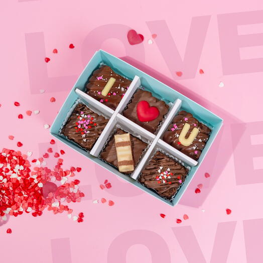 Валентинские брауни - I ️ U коробка из 6