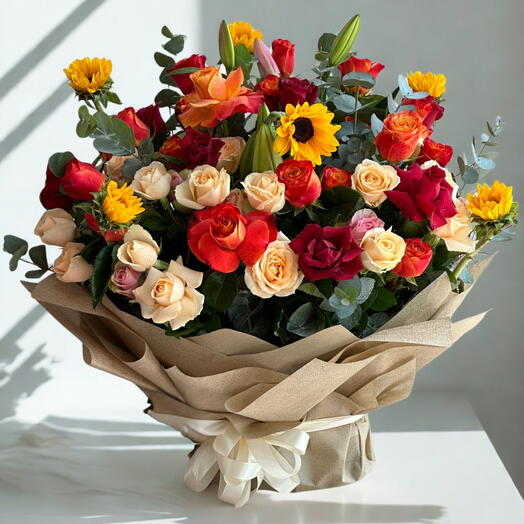 🌻💖 The WOW Bouquet! Mixed Roses, Sunflowers   Pink Lilies! You HAVE to See This! FlowerGoals Dubai Flowers