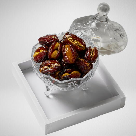 Glass Bowl - 20 pcs mix of Classic collection stuffed dates