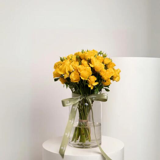 Yellow Spray Roses Vase