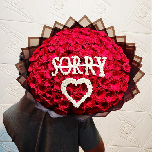 101 красная роза с именной открыткой